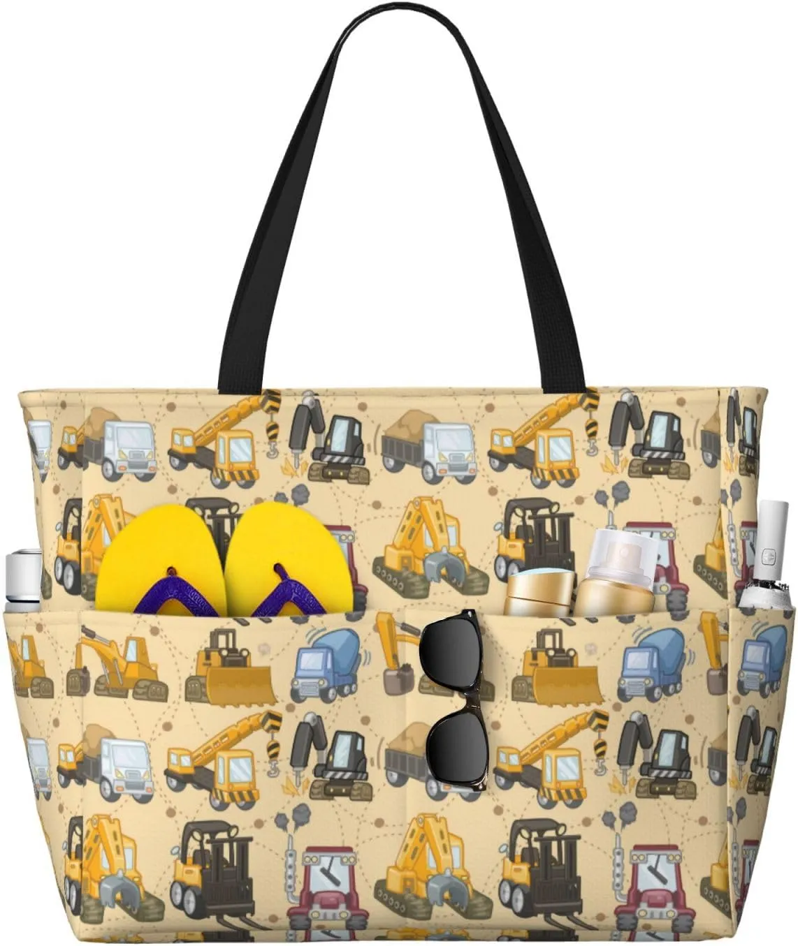 Women's Beach Tote Bag Large Waterproof Travel Bags with Pockets Sandproof Handbag for Camping Gym Pool
