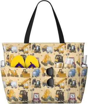 Women's Beach Tote Bag Large Waterproof Travel Bags with Pockets Sandproof Handbag for Camping Gym Pool