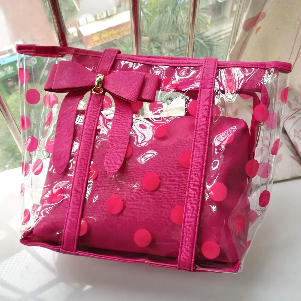 Women's Clear Tote Bags Multi-Use Shoulder bag Handbag Beach bag Shopping Bag