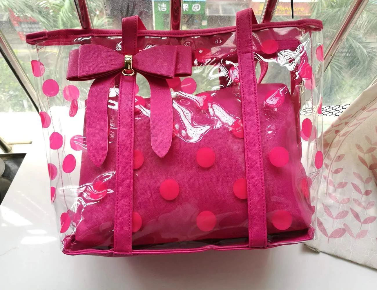 Women's Clear Tote Bags Multi-Use Shoulder bag Handbag Beach bag Shopping Bag