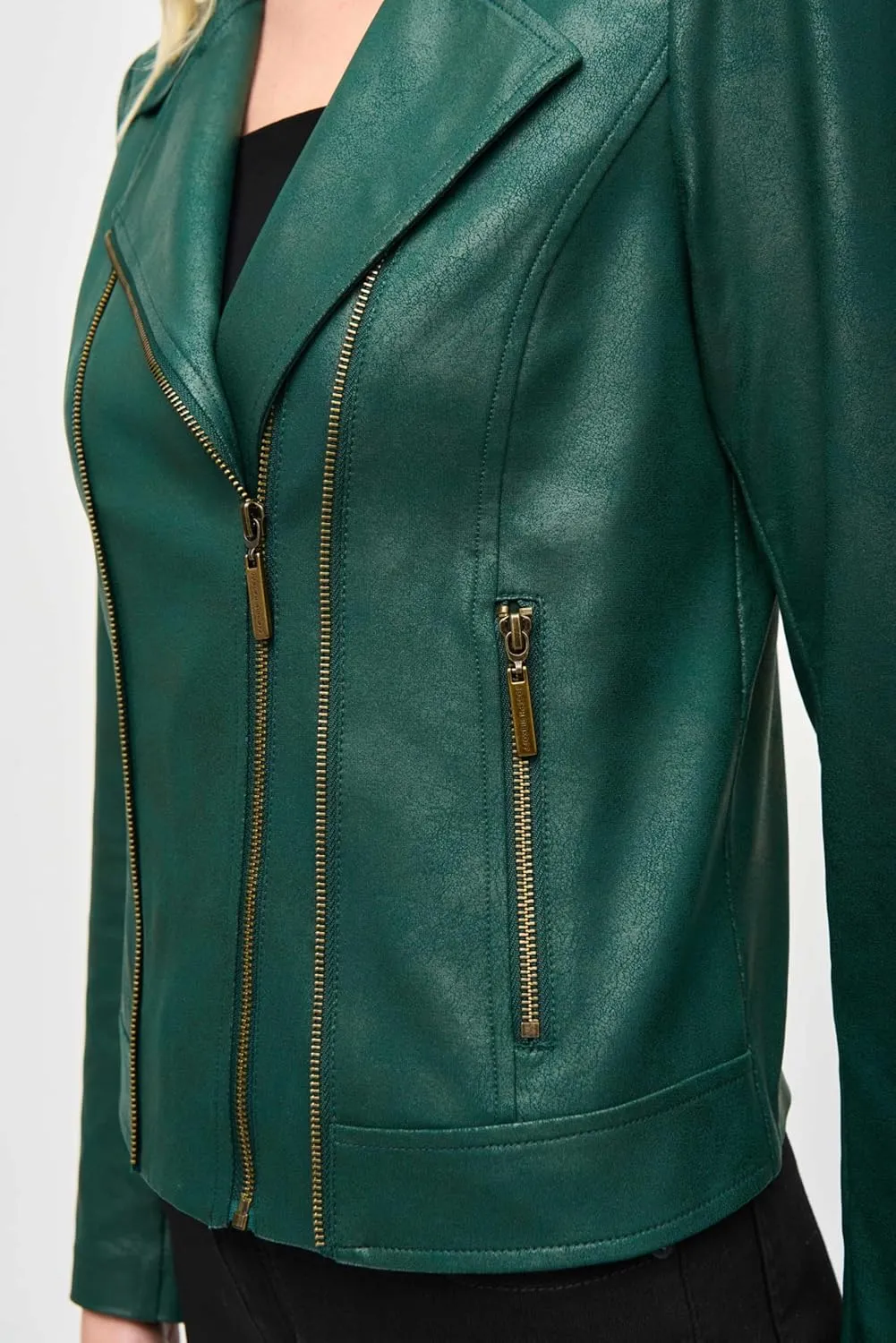 Women's Foiled Knit Moto Jacket