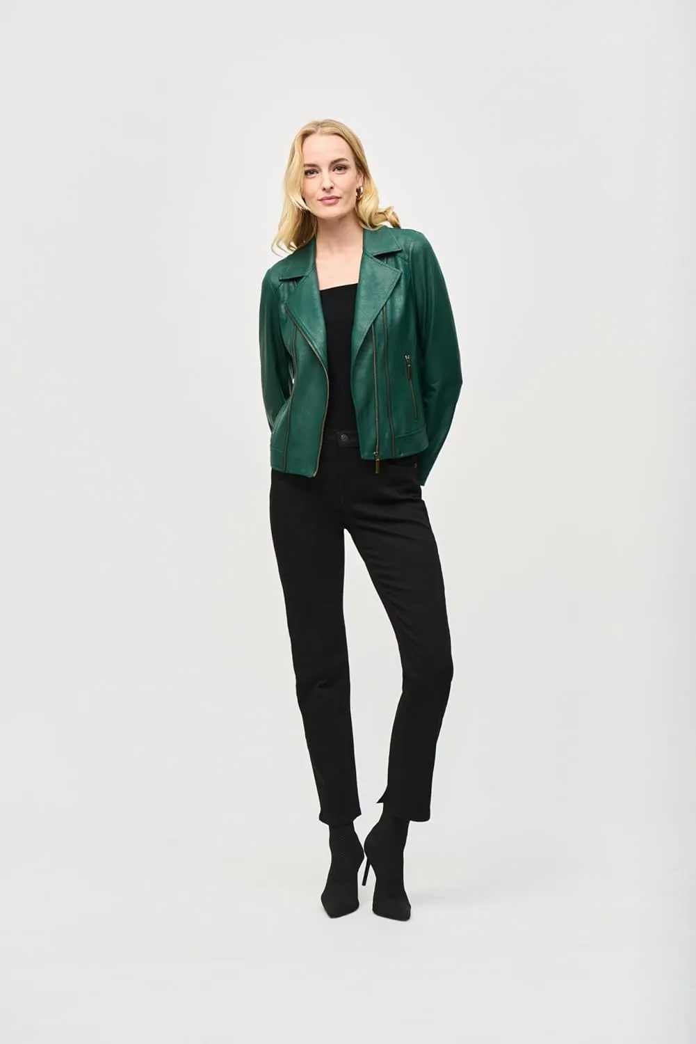 Women's Foiled Knit Moto Jacket