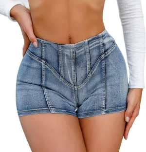 Women's High-Waisted Jean Short Back Zipper Plus Size Booty Party Summer Denim Shorts