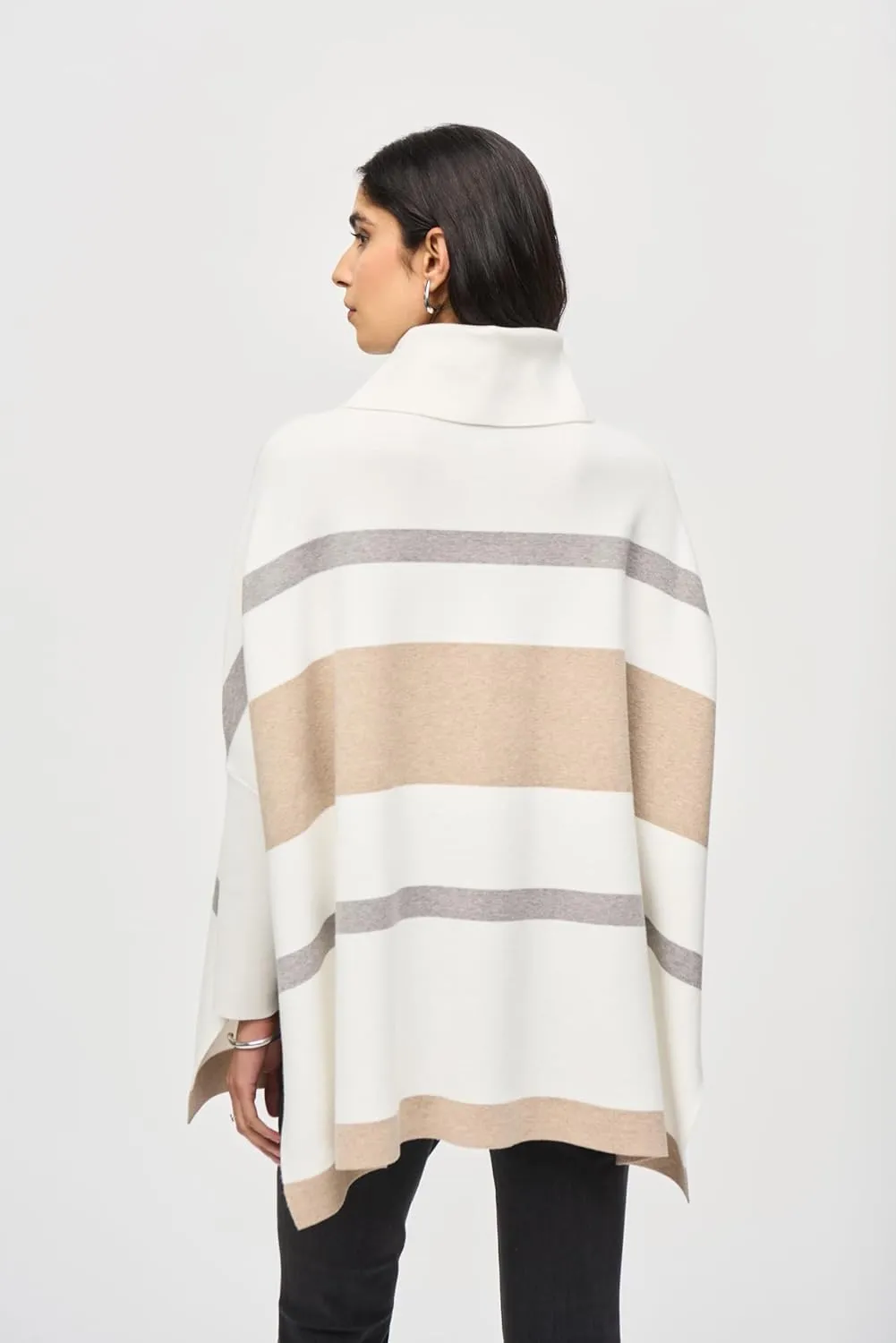 Women's Jacquard Sweater Knit Poncho