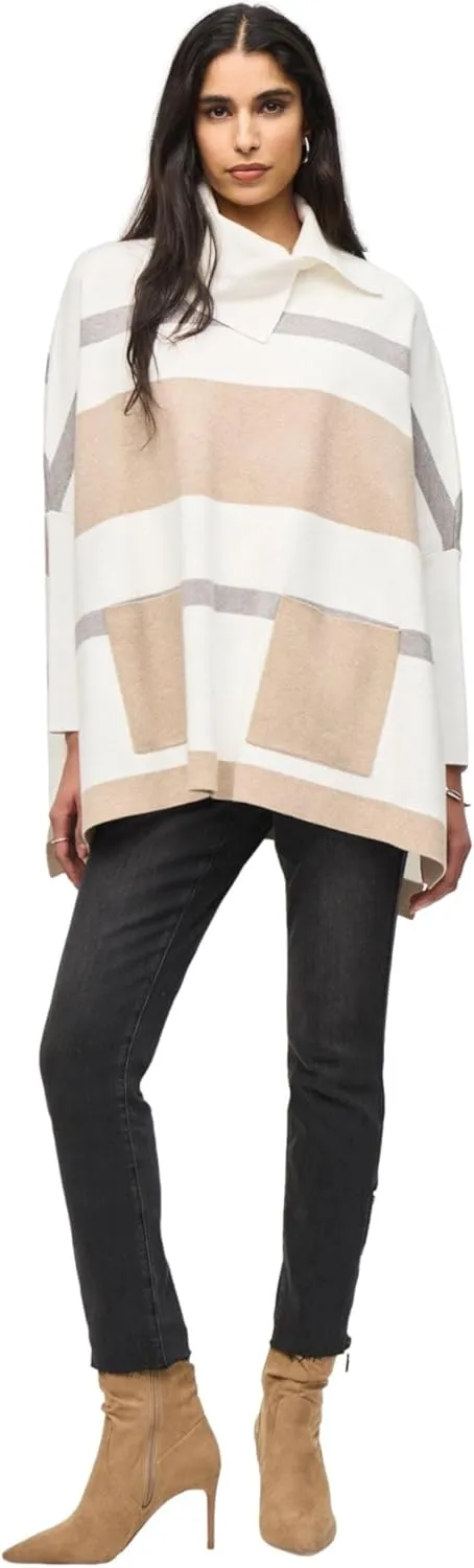 Women's Jacquard Sweater Knit Poncho