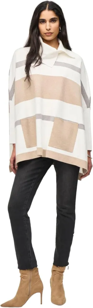 Women's Jacquard Sweater Knit Poncho