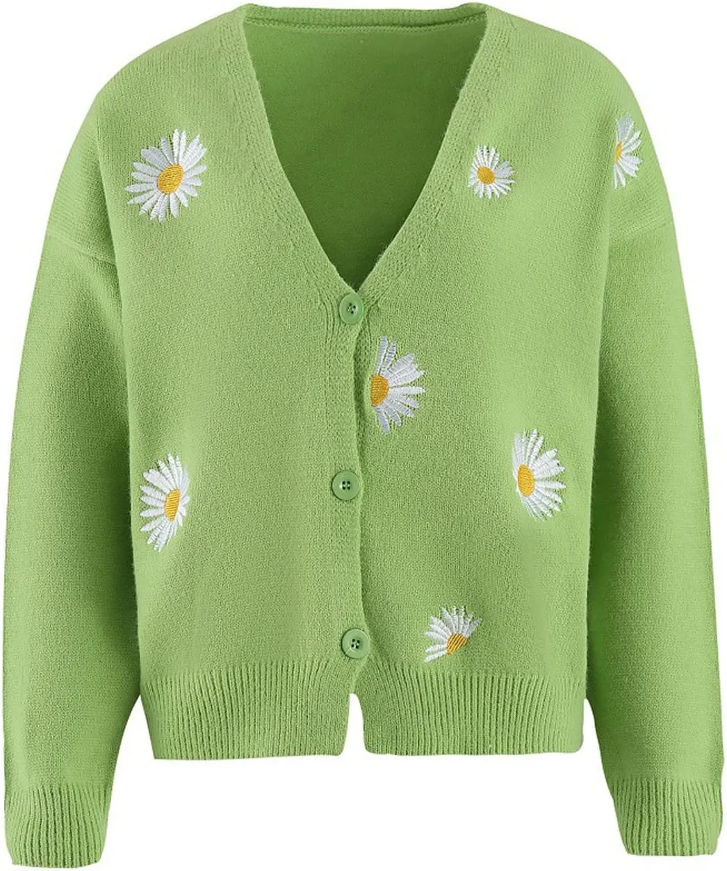 Women’s Knit Loose Cardigan Open Front Button Down Casual Knit Sweaters Fall Loose V Neck Crop Bolero