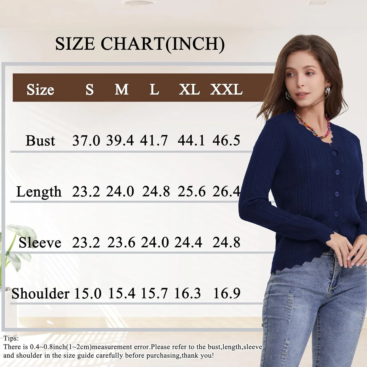 Women's Lace V Neck Hollow-Out Crochet Button Down Knit Slim Cropped Cardigan