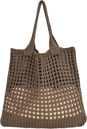 Women's large beach handbags Cute tote bags Large knit bag Aesthetic beach crochet bag for Travel