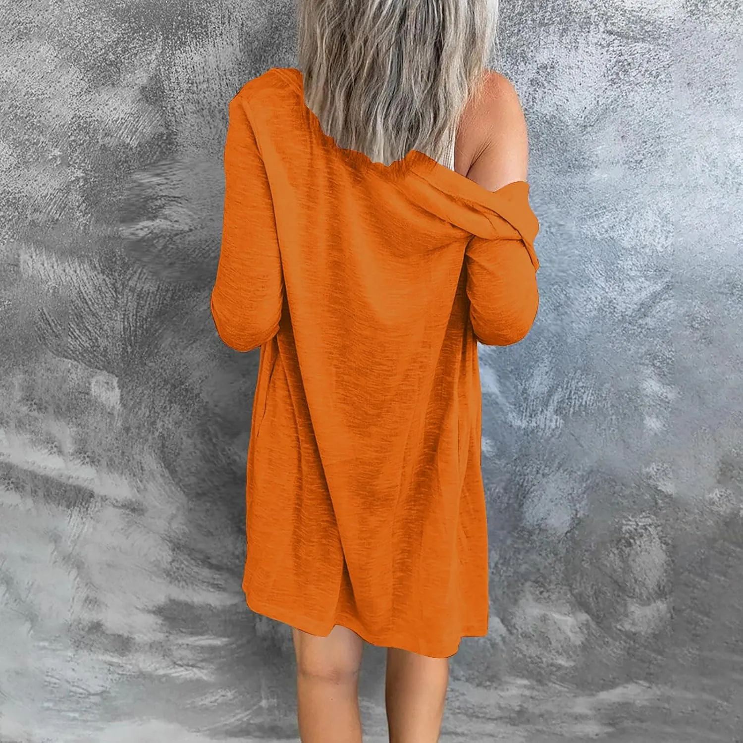 Womens Long Sleeve Open Front Cardigans Fashion Long Sweaters Warm Elegant Loose Casual Outwear