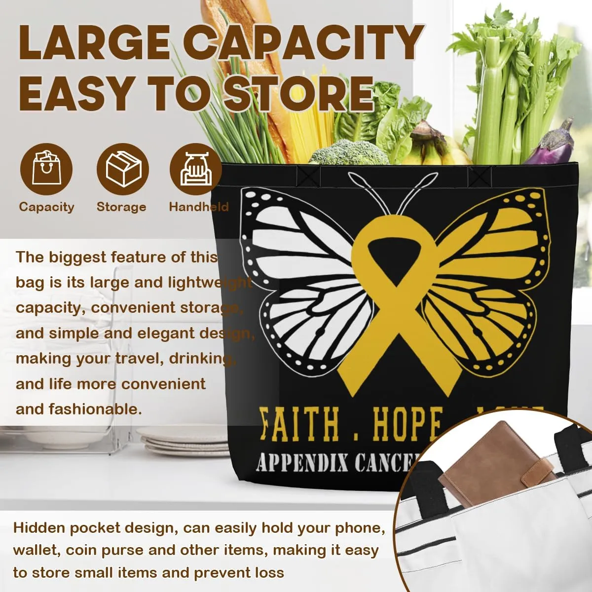Women's Men Large Kitchen Reusable Grocery Bags Shoulder Bags With Zipper Beach Shopping Bag for Outdoors