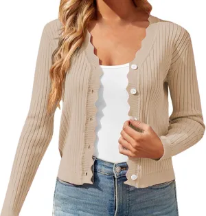 Womens Open Front Cardigan 2024 Long Sleeve Sweater Jacket Top Design Short Ladies Knitted Women's Cardigan Sweater