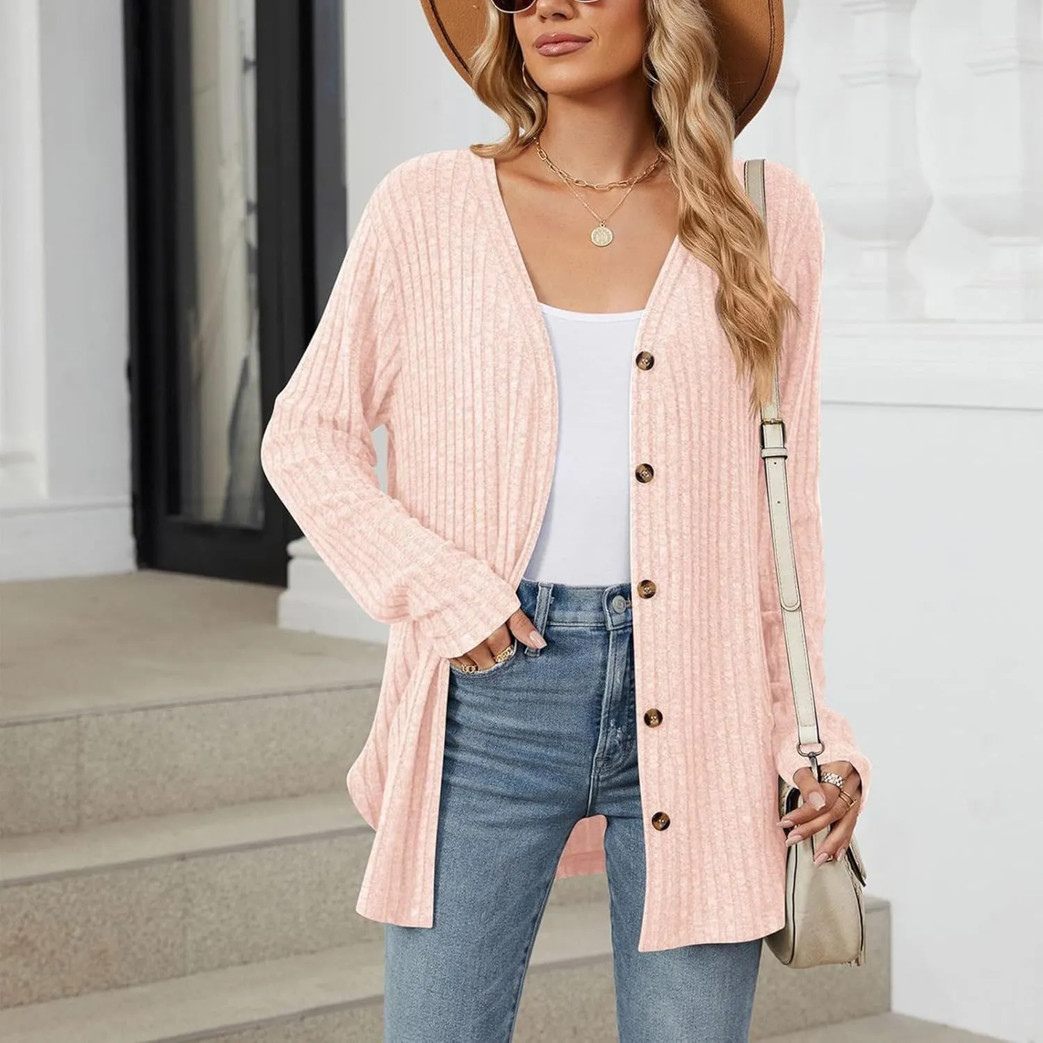 Womens Open Front Cardigan Lightweight Casual Long Sleeve Knit Sweaters Solid Color Outwear Fall Loungewear