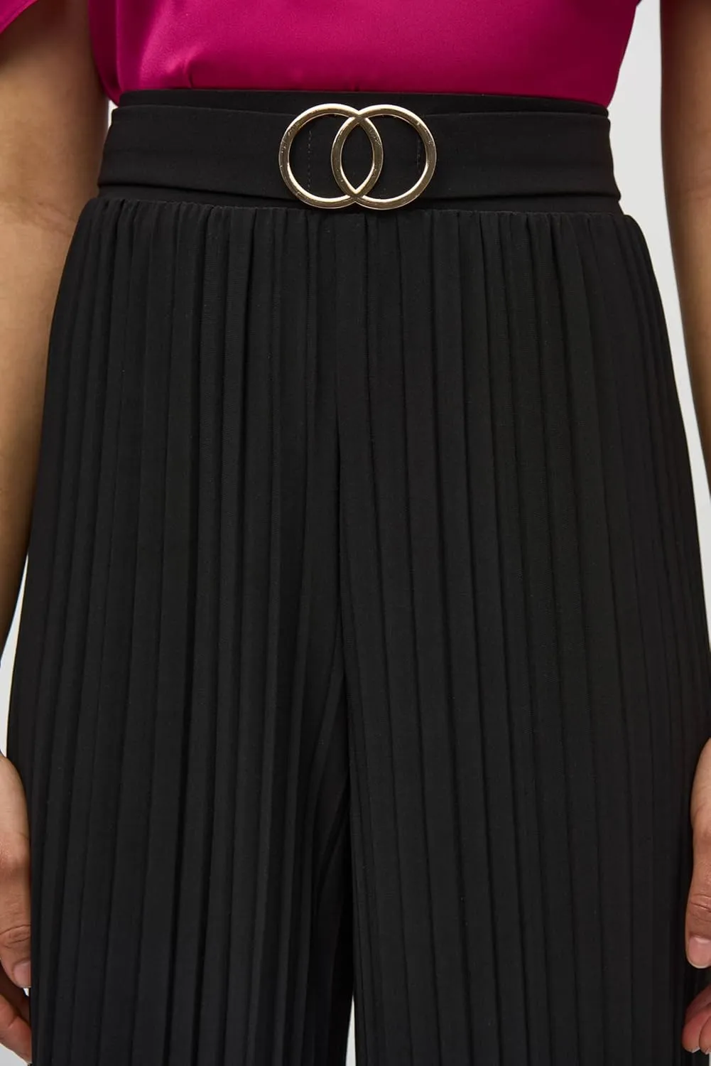 Women's Pleated Silky Knit Wide-Leg Pants
