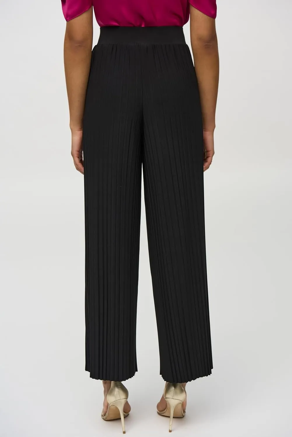 Women's Pleated Silky Knit Wide-Leg Pants