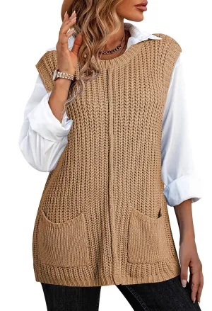 Women's Relaxed Fit Knit Sweater Vest