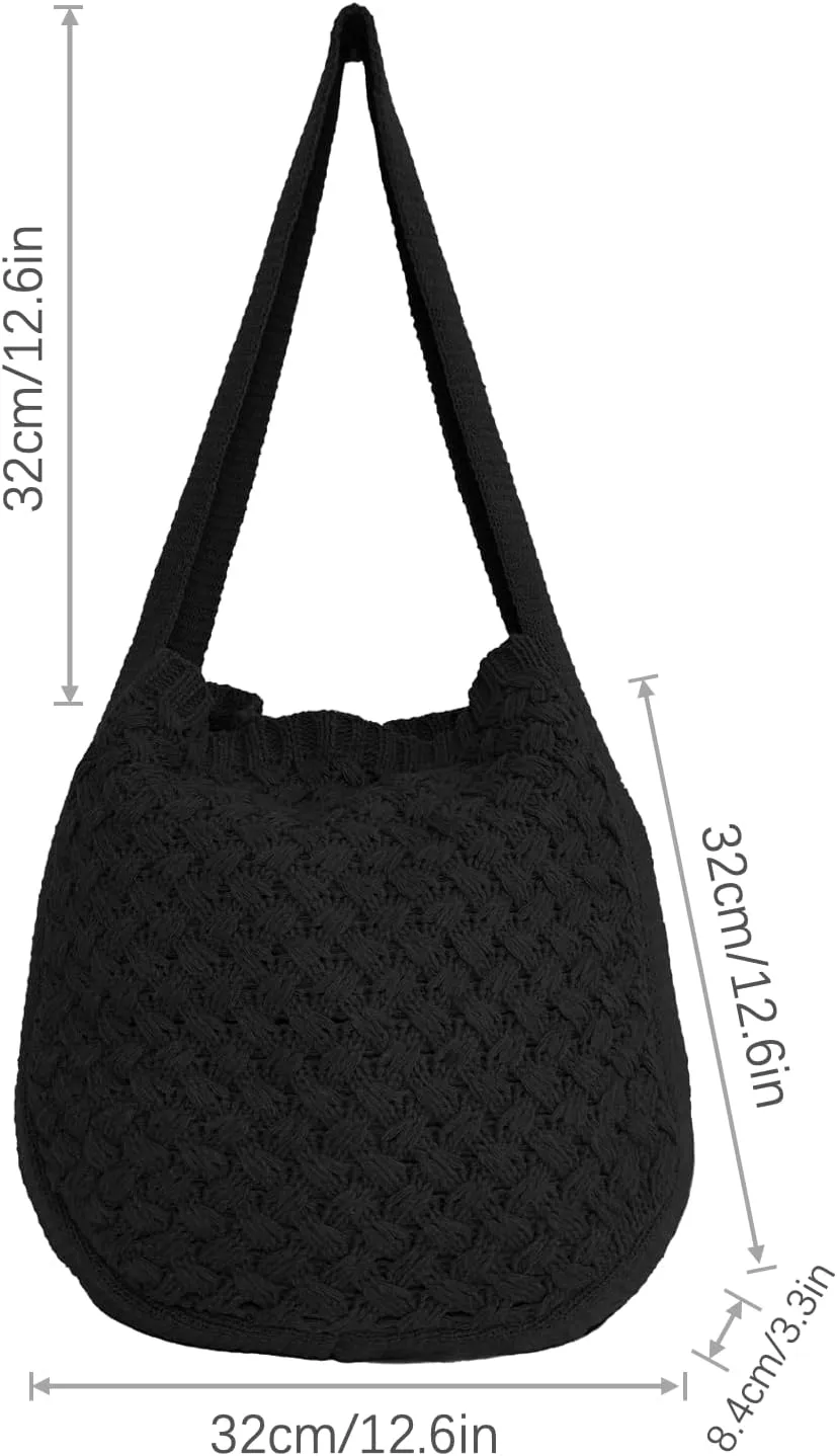 Women's Shoulder Handbags Cute tote bags Aesthetic Crocheted bags Large knit bag Shopping bag for Travel