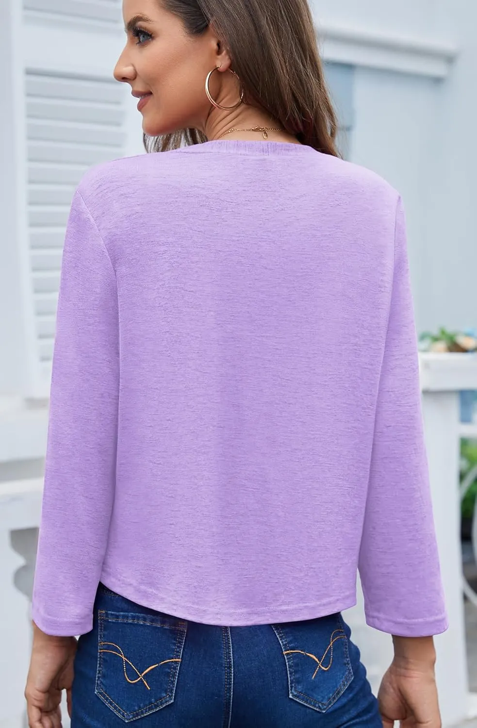 Womens Shrugs Open Front Cropped Cardigan Bolero Shrugs for Dresses Summer Lightweight Cardigan Knit Sweater