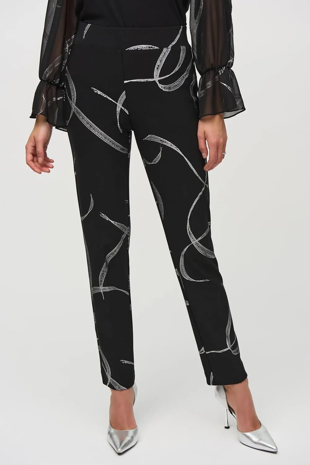Women's Silky Knit Abstract Print Pull-On Pants