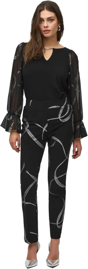 Women's Silky Knit Abstract Print Pull-On Pants