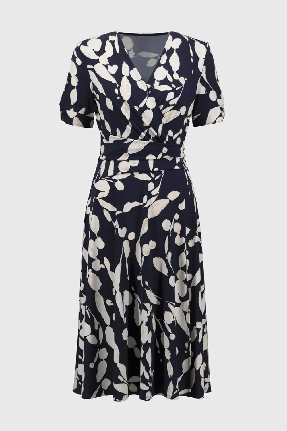 Women's Silky Knit Abstract Print Wrap Dress