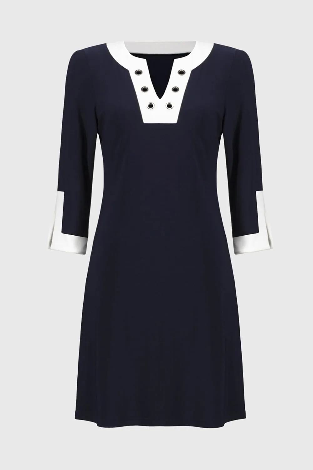 Women's Silky Knit Colour Block A-Line Dress