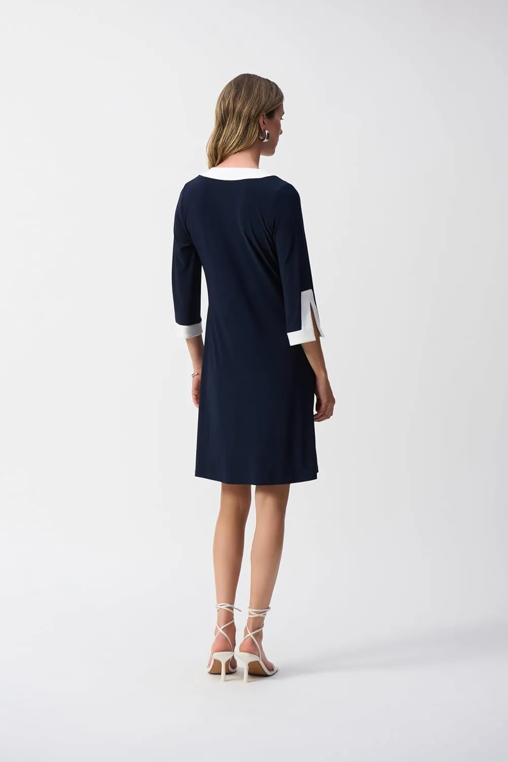Women's Silky Knit Colour Block A-Line Dress