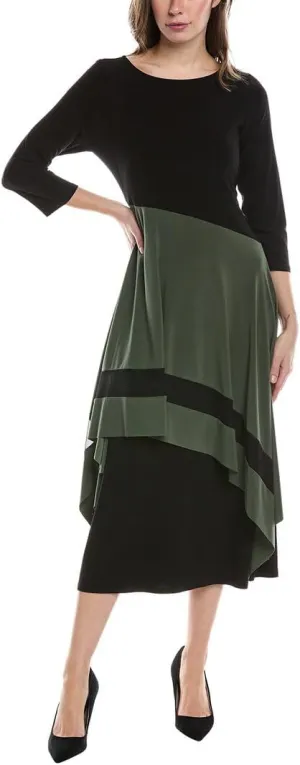 Women's Silky Knit Colour Block Handkerchief Dress