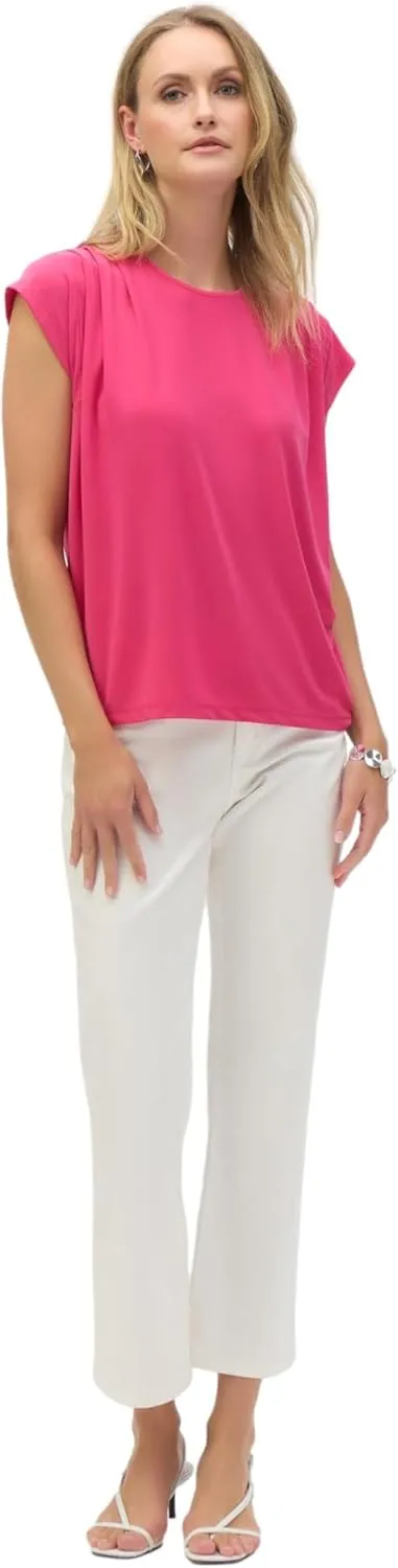 Women's Silky Knit Short Sleeve Straight Top
