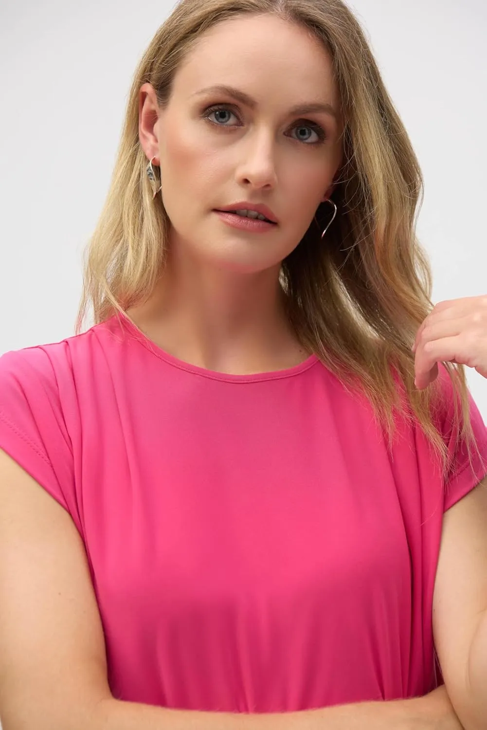Women's Silky Knit Short Sleeve Straight Top