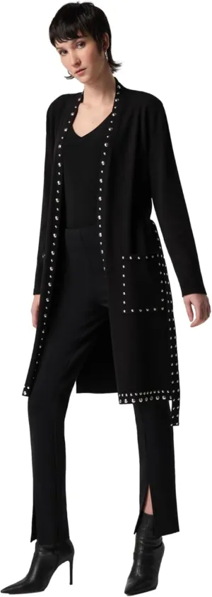 Women's Sweater Knit Coat With V-Shape Neckline