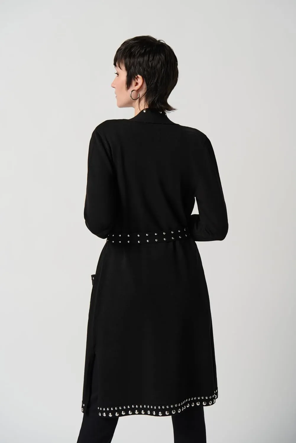 Women's Sweater Knit Coat With V-Shape Neckline