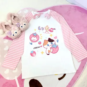Womens Y2k Cute Graphic Sweatshirts Harajuku Kawaii Striped Sweatshirt Patchwork Cartoon Casual T-Shirts