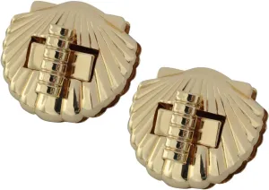 XGNG 2PCS Purse Turn Lock Clasp Metal Bag Clip Buckle Shell-Shaped Twist Lock Alloy Clutches Bag Lock Fasteners Purse Closure Latches