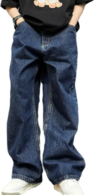 Y2k Baggy Jeans for Men Hip Hop Vintage Demin Pants Harajuku Plain Skater Jeans Loose Fit Dance Skateboard Pants