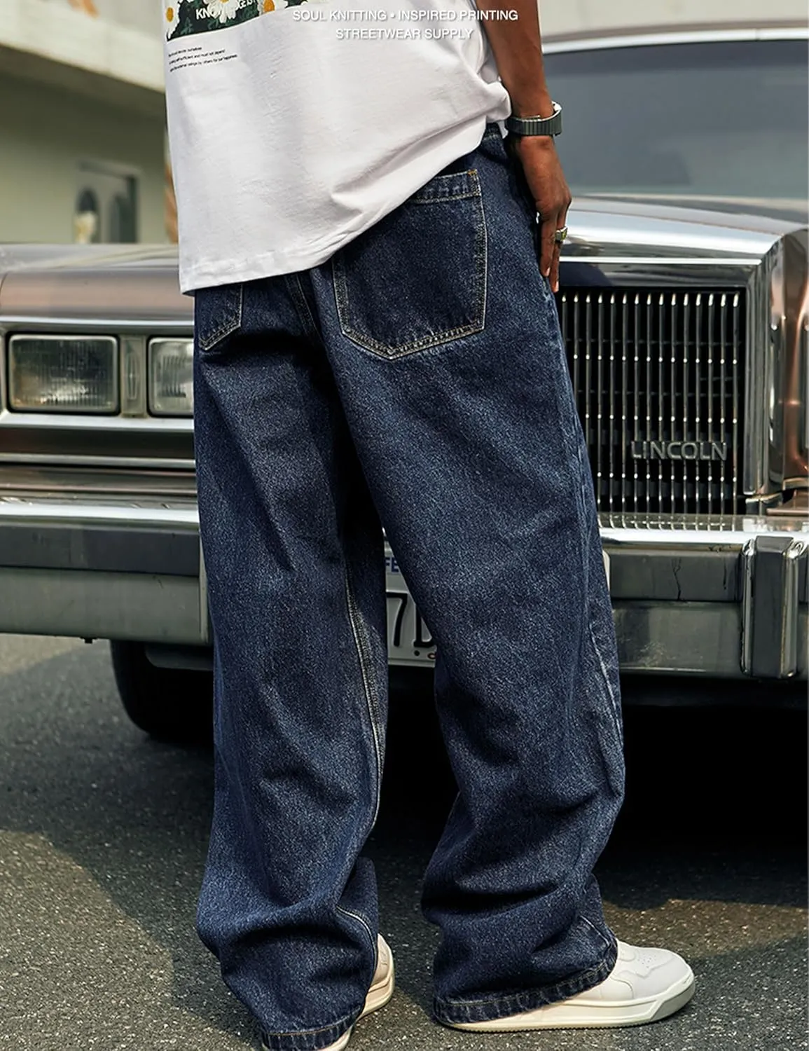 Y2k Baggy Jeans for Men Hip Hop Vintage Demin Pants Harajuku Plain Skater Jeans Loose Fit Dance Skateboard Pants