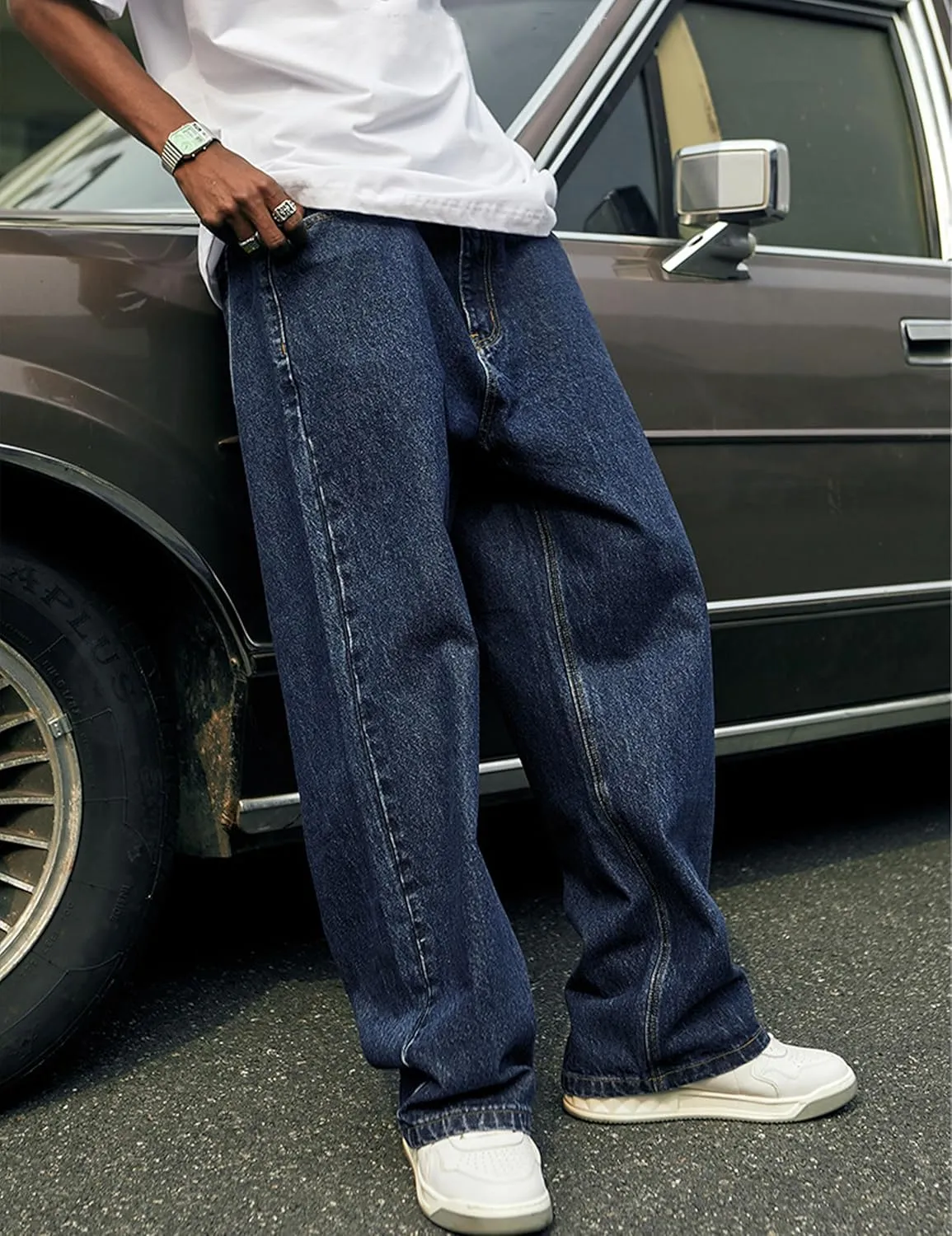 Y2k Baggy Jeans for Men Hip Hop Vintage Demin Pants Harajuku Plain Skater Jeans Loose Fit Dance Skateboard Pants