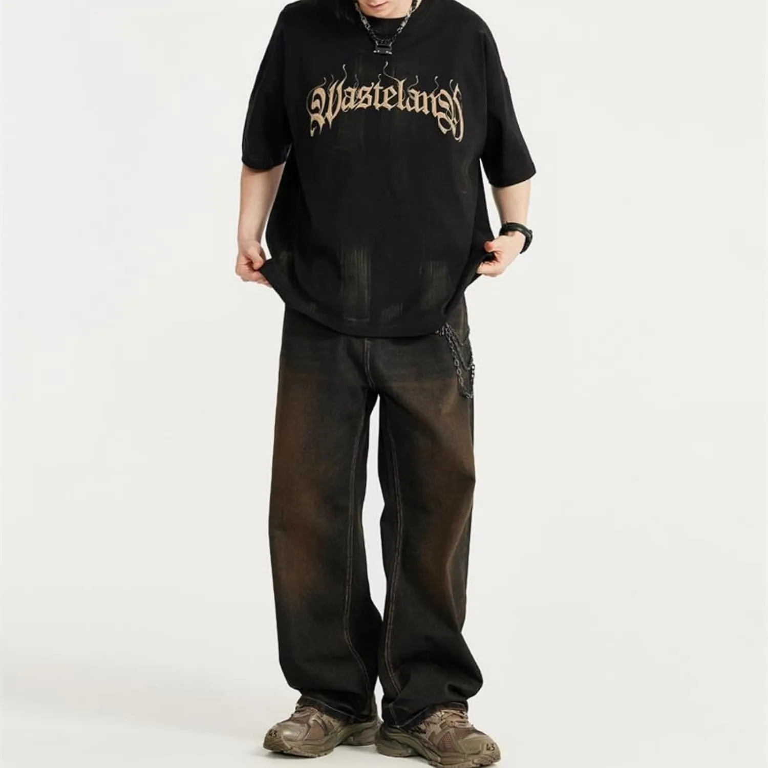 Y2k Baggy Jeans Men Vintage Hip Hop Style Skater Jeans Denim Loose Fit Dance Pants