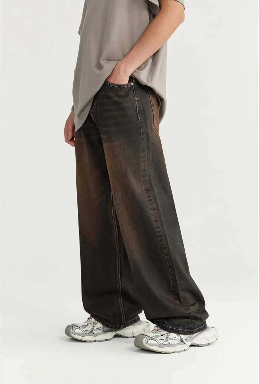 Y2k Baggy Jeans Men Vintage Hip Hop Style Skater Jeans Denim Loose Fit Dance Pants