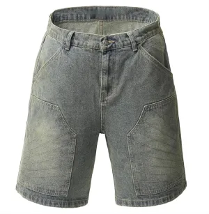 Y2K Jorts Unisex Vintage Baggy Wide Leg Short Pants Streetwear Denim Shorts Patchwork Washed Jorts