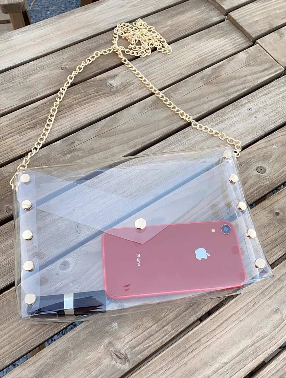 Y&R Direct Cute Clear Bag Purses for Women Stadium Transparent Crossbody Bag with Removable Chain for Sporting Events Concert