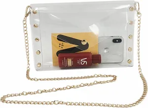 Y&R Direct Cute Clear Bag Purses for Women Stadium Transparent Crossbody Bag with Removable Chain for Sporting Events Concert