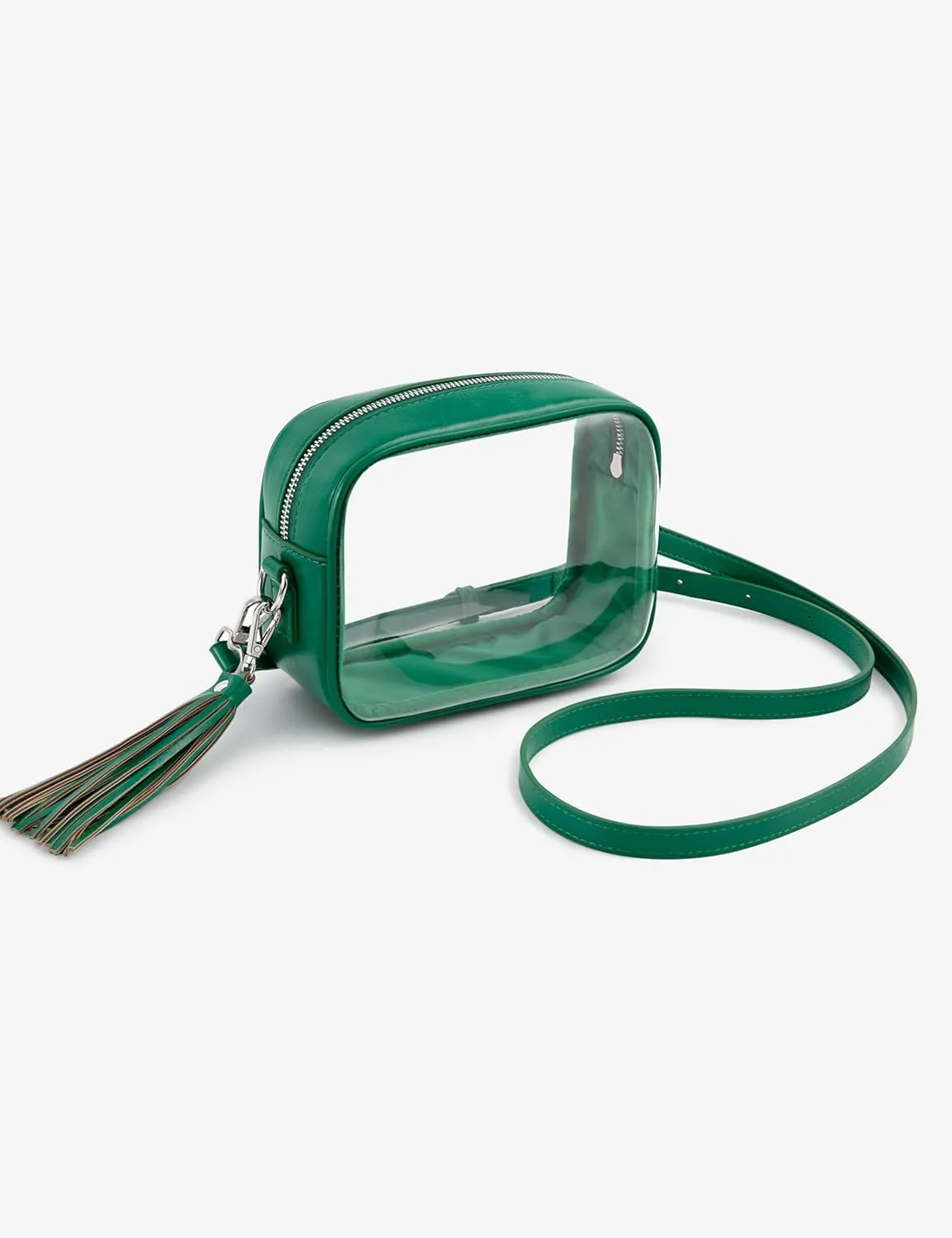 Yarnic Stadium Approved PVC Crossbody Purse - Small Clear Bag with Adjustable Shoulder Strap