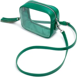 Yarnic Stadium Approved PVC Crossbody Purse - Small Clear Bag with Adjustable Shoulder Strap